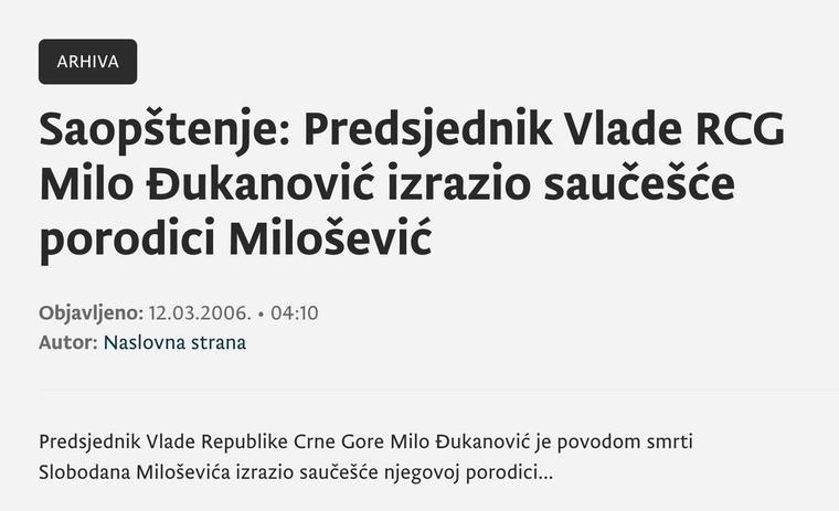 Kad je DPS slao saučešće Miloševićima, bilo je ljudski, kad Mandić izrazi saučešće – politički skandal?
